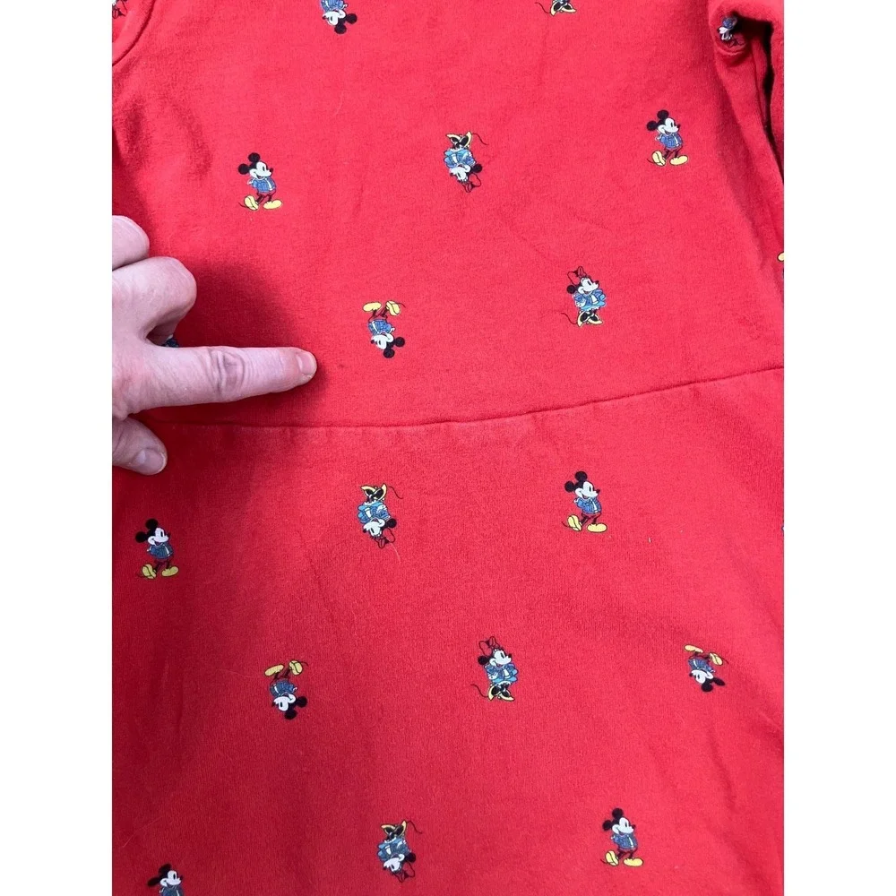 Gap Kids Disney Mickey Mouse Red Long‎ Sleeve Dress Toddler 5 Years